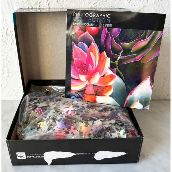 Simple Succulents 1000 Piece Photographic Jigsaw Puzzle Buffalo - Complete - Picture 4 of 7